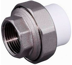 ФД Пласт 8592 Муфта PPR белая разъемная ВР 20 х 1/2" (412747) – фотография-1