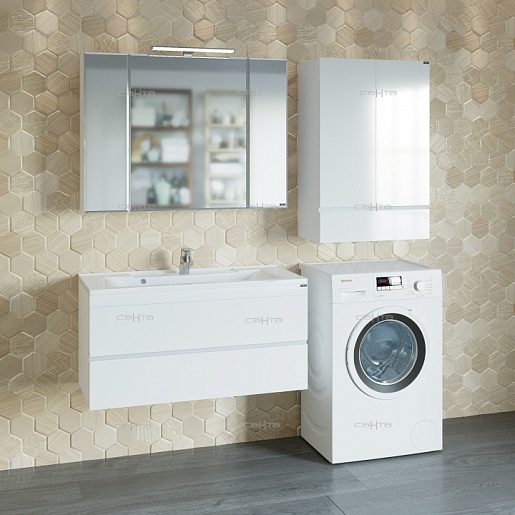 СанТа Тумба с раковиной Марс 100 подвесная, Elen 100 – картинка-4