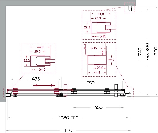 BelBagno Душевой уголок Marino MARINO-2-AH-1-110/80-C-Cr 110x80 профиль хром стекло прозрачное – фотография-10