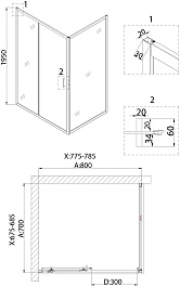 Niagara Душевая дверь в нишу Nova NG-62-8A – фотография-4