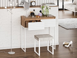 Brevita Консоль Dakota 80 белая/дуб галифакс олово – фотография-5