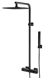 Paini Система душевая Dax-R 84PZ689TH с термостатом, черный брашированный PVD (PZ) – фотография-1