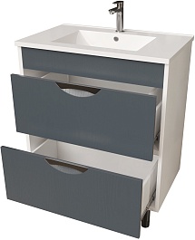 Mixline Мебель для ванной Байкал 75 белая/графит – фотография-5