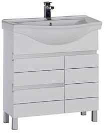 Aquanet Тумба под раковину Доминика 80 белая – фотография-1