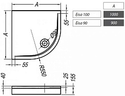 Kolpa San  Поддон для душа Kolpa San Eisa 100 – фотография-3
