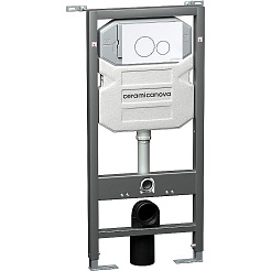 Ceramicanova Подвесной унитаз Balearica Rimless с шумоизоляционной панелью CN1000 с системой инсталляции Envision кнопка Round белая – фотография-3