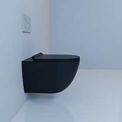 Esbano Унитаз Fortex подвесной безободковый черный матовый – фотография-4