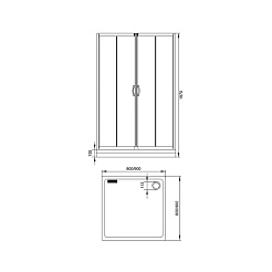 Aquanet  Душевой уголок "AQ8 90x90" узорчатое стекло – фотография-2