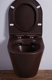 Esbano Унитаз Clavel подвесной безободковый кофе матовый – фотография-9