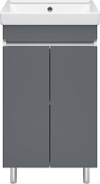 Misty Тумба с раковиной Майна 50 графит/белая – фотография-1