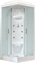 Royal Bath Душевая кабина HP RB 80HP7-WC 80x80 с г/м стекло матовое профиль белый – фотография-1