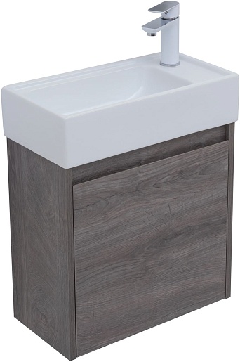 Aquanet Тумба под раковину Nova Lite 50 подвесная дуб рошелье – фотография-2