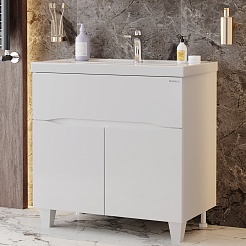 Onika Тумба с раковиной Стрим 80.12 белая – фотография-5