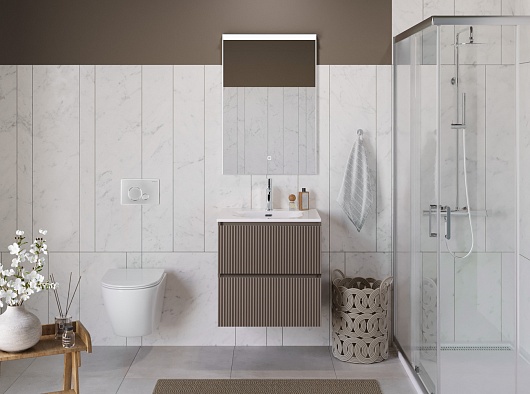 BelBagno Тумба под раковину Uno 70 подвесная Бежевый матовый – картинка-15