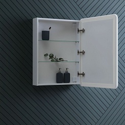 Aquanet Зеркальный шкаф Оптима 60 белый – фотография-9