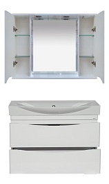 Misty Тумба с раковиной Элвис 105 белая подвесная – фотография-3