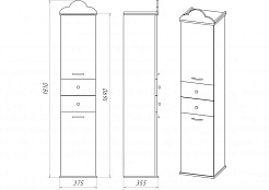 Misty Шкаф - пенал Roma 35 R ясень – фотография-2