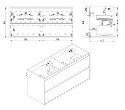 Зов Мебель для ванной Парма 120 подвесная аттик – фотография-4