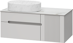 Brevita Тумба под раковину Pallisandro 100 L подвесная серая матовая – фотография-3