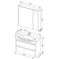 Aquanet Мебель для ванной "Франка 85" слоновая кость (183193) – фотография-6