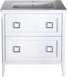 ASB-Woodline Тумба с раковиной Рома 80Н белая – фотография-1