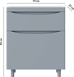 Vivon Тумба с раковиной Ostin 70 напольная серая матовая – фотография-20