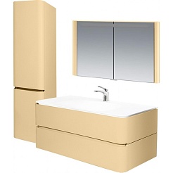 Am.Pm Зеркальный шкаф Sensation 100, с подсветкой, нуга, глянцевая – фотография-6