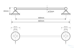 Bemeta Держатель полотенца Retro gold and chrom 144204048 – фотография-2