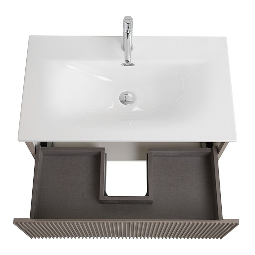 BelBagno Тумба с раковиной Uno 80 с 1 ящиком подвесная Бежевый матовый с раковиной BB-8099-3-80 – картинка-9