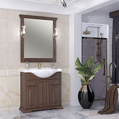 Opadiris Зеркало для ванной Риспекто 85 орех антикварный – фотография-4