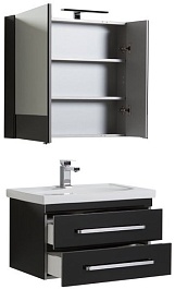 Aquanet Мебель для ванной "Сиена 70" черная подвесная (196508) – фотография-6