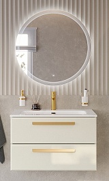 BelBagno Мебель для ванной Eco Cer-N 80 CZR-8095-80 брашированная альпака ручки сатиновое золото – фотография-1