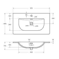 BelBagno Тумба с раковиной Uno 80 подвесная Бежевый матовый с раковиной BB-8099-80 – фотография-3