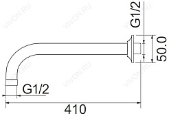 Am.Pm Кронштейн для верхнего душа "F0500700" 410 мм – фотография-2