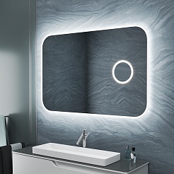 Teymi Зеркало Solli 120x80 Led с сенсором на взмах и увеличительным зеркальцем – фотография-3