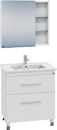 СанТа Мебель для ванной Вегас 75 2 ящика белая – фотография-1