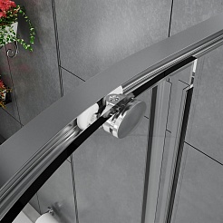 Azario Душевой уголок Shanghai 100/100 профиль матовый графит стекло прозрачное – фотография-4