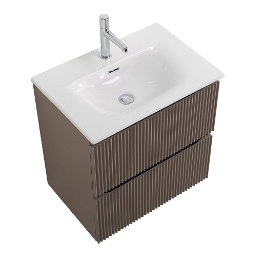 BelBagno Тумба с раковиной Uno mini 70 подвесная Бежевый матовый с раковиной BB-8099-3-70 – фотография-2