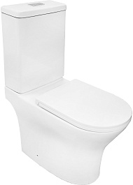 Azario Унитаз-компакт Tesoro AZ-8501 безободковый с бачком с сиденьем микролифт белый – фотография-1