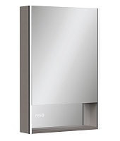 Equil Зеркальный шкаф Ferro 60 R с часами лен антрацит