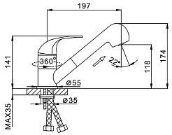Frap Смеситель для кухни H02 F6002-B хром – фотография-3