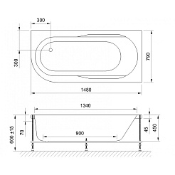 BellSan Акриловая ванна Амира 150x70 L – фотография-4