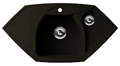 Florentina Мойка гранитная Сардиния угловая черный – фотография-1