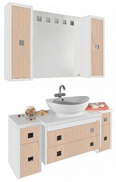 Водолей Мебель для ванной "Сильвия S-40 75" дуб/белый – фотография-1