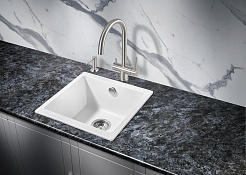 Milacio Мойка кухонная Leon 45 Cuarzo белая – фотография-5