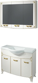 Какса-а Мебель для ванной Классик-Д 120 белый/золото – фотография-1