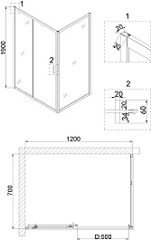 Niagara Душевой уголок Nova 120x70 NG-42-12AG-A70G – фотография-7