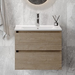 Teymi Тумба с раковиной Laina 60 подвесная дуб светлый – фотография-3