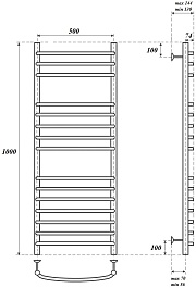 Point Полотенцесушитель электрический П15 500x1000 PN05150SE хром – фотография-4