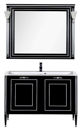 Aquanet Тумба с раковиной Паола 120 черная/серебро (181764) – картинка-5